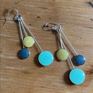 Sterling silver dangle earrings with dots